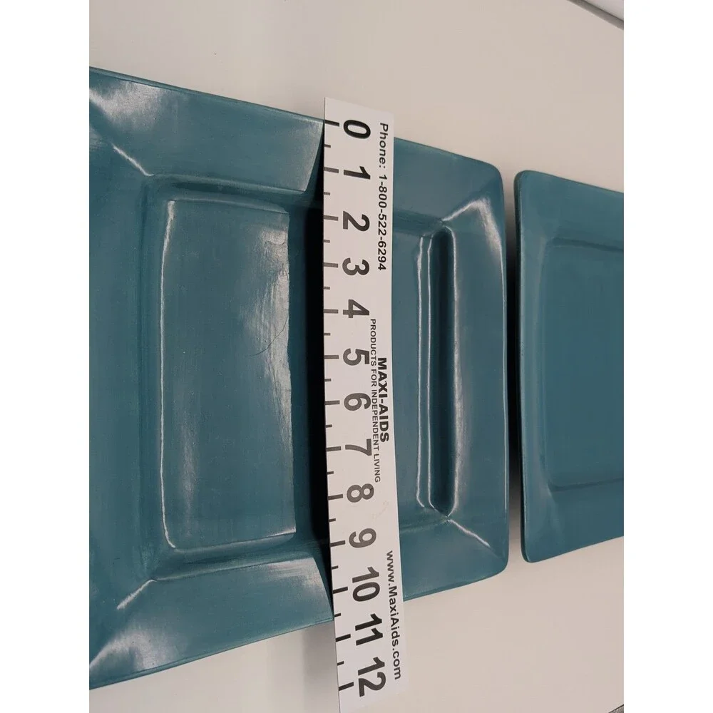 Pier 1 Essential Colors Square Dinner Plates Blue Set Of 2